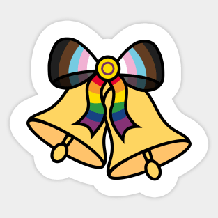 Pride Ribbon with Christmas bells Sticker